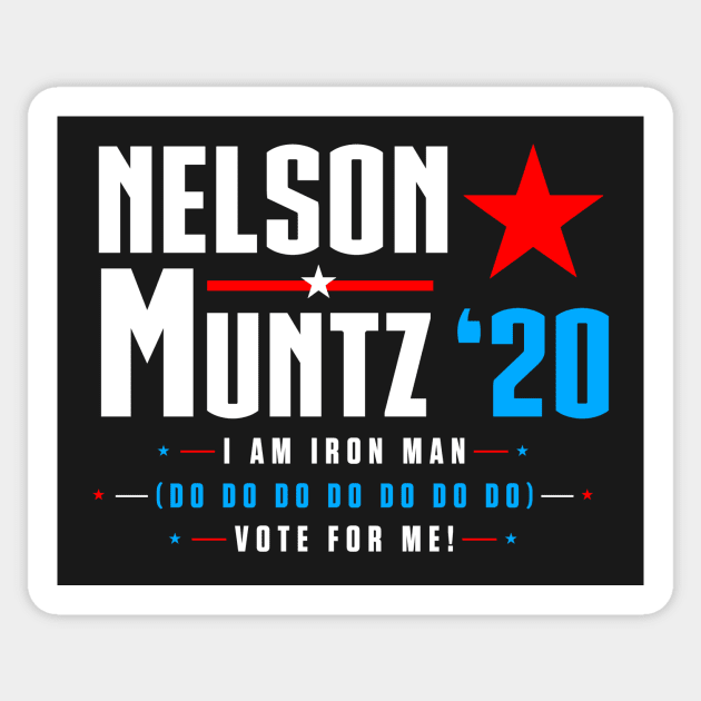 Vote Nelson Muntz 2020 Simpsons Election (White) Sticker by Fanboys Anonymous